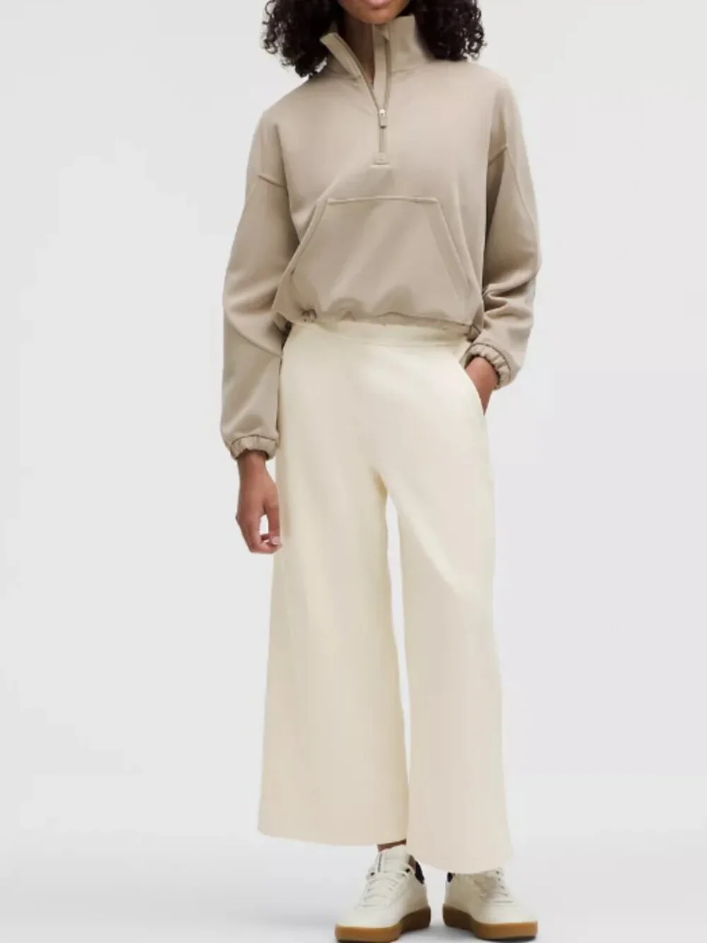 Lululemon Softstreme High-Rise Straight-Leg Cropped Pant Light Ivory Size 6
